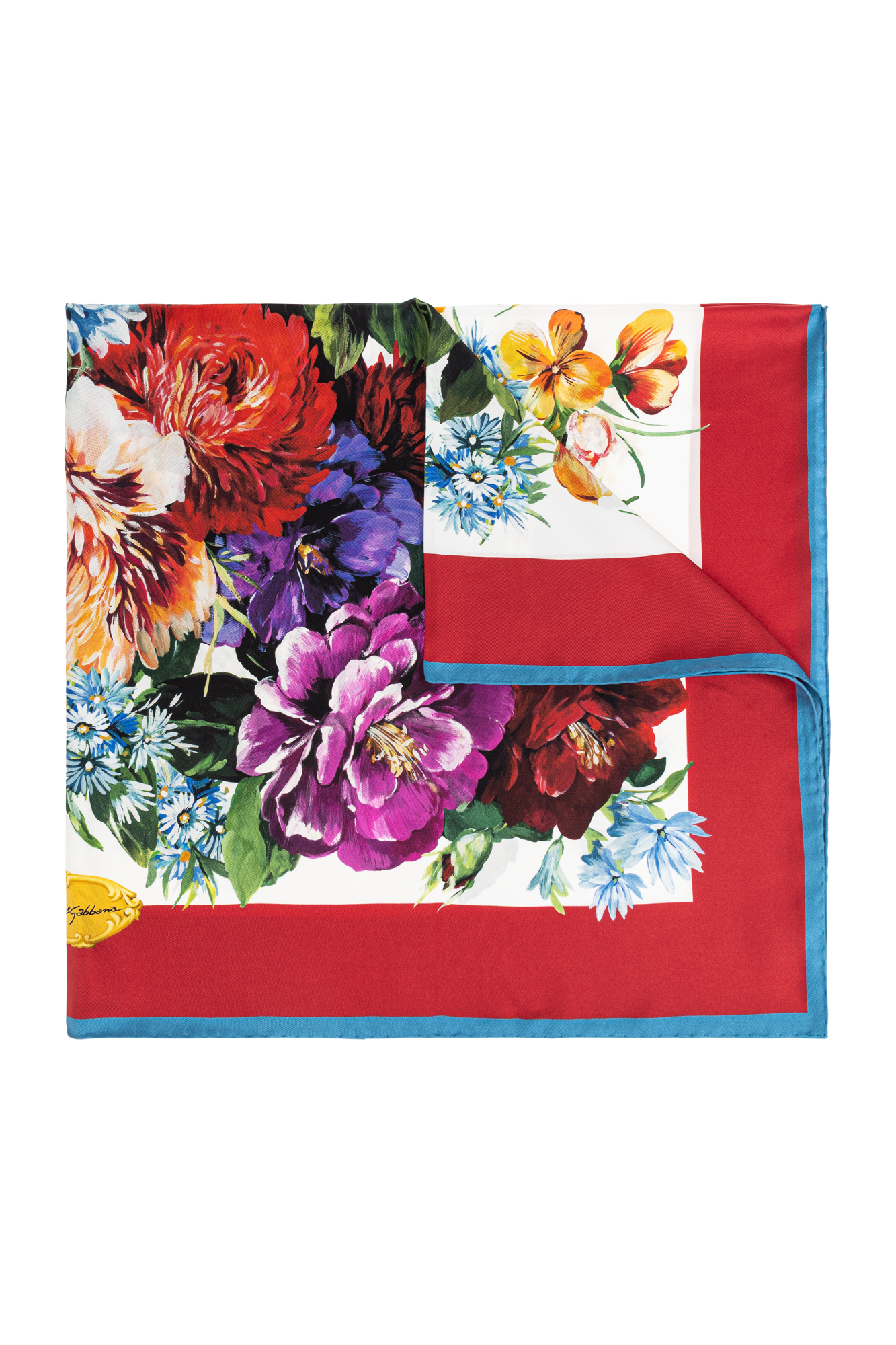 Multicolour Silk scarf with floral motif Dolce & Gabbana